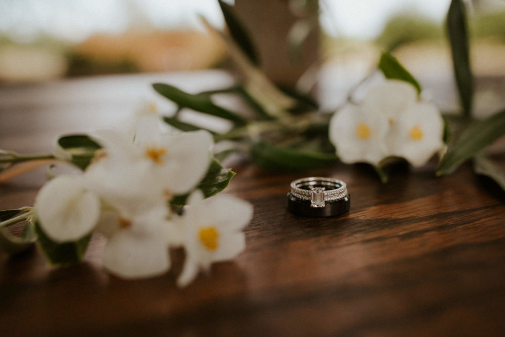 Wedding ring emerald cut custom 